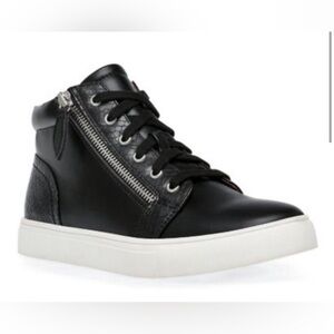 DV by Dolce Vita Black High-Top Sneakers with White Sole